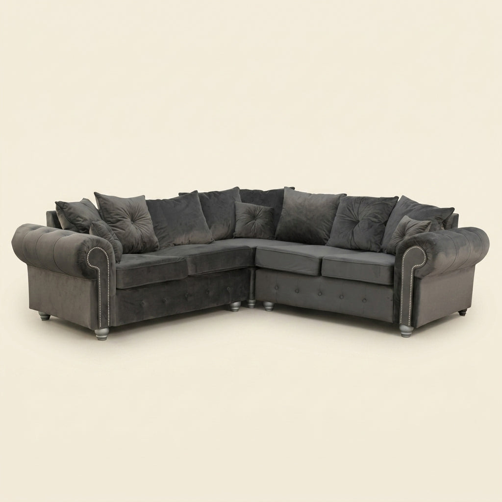 Ashwin Corner Sofa - 5 Seater Corner - Grey
