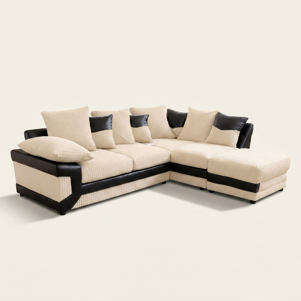 Dino Corner Sofa - 5 Seater Corner - Cream