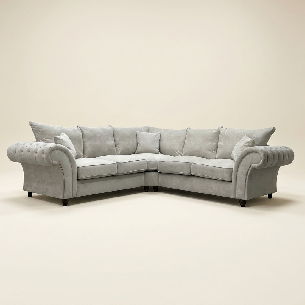 Nicole Corner Sofa - 5 Seater Corner - Grey