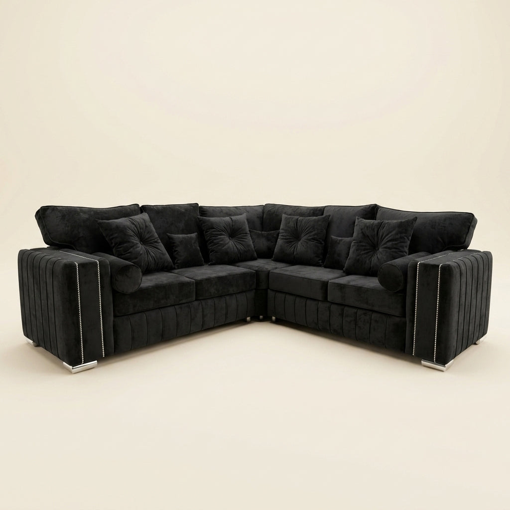 Alaska Corner Sofa - 5 Seater Corner - Black