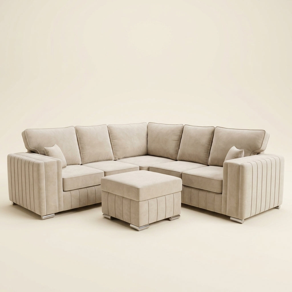 Alaska Corner Sofa - 5 Seater Corner - Cream