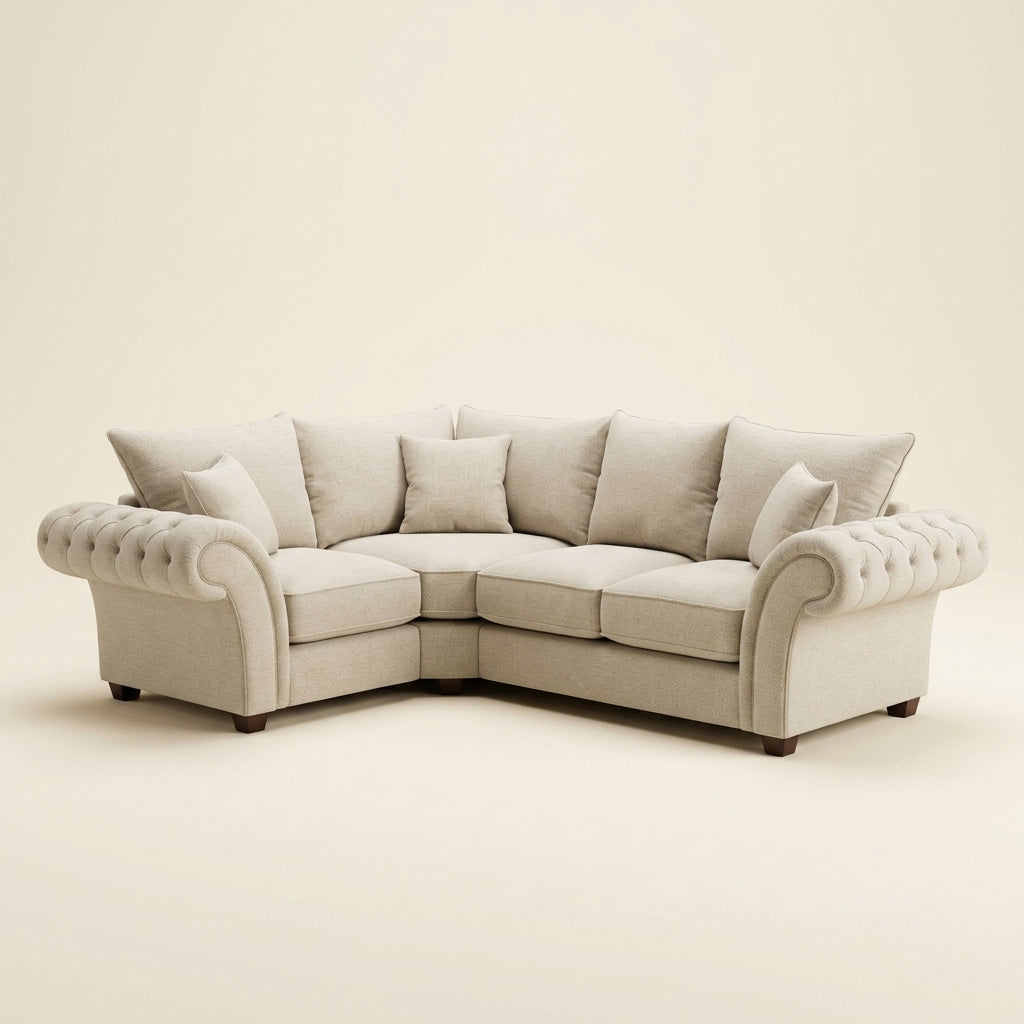 Ashwin Corner Sofa - 4 Seater Corner - Cream