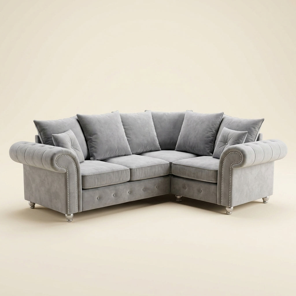 Ashwin Corner Sofa - 4 Seater Corner - Grey