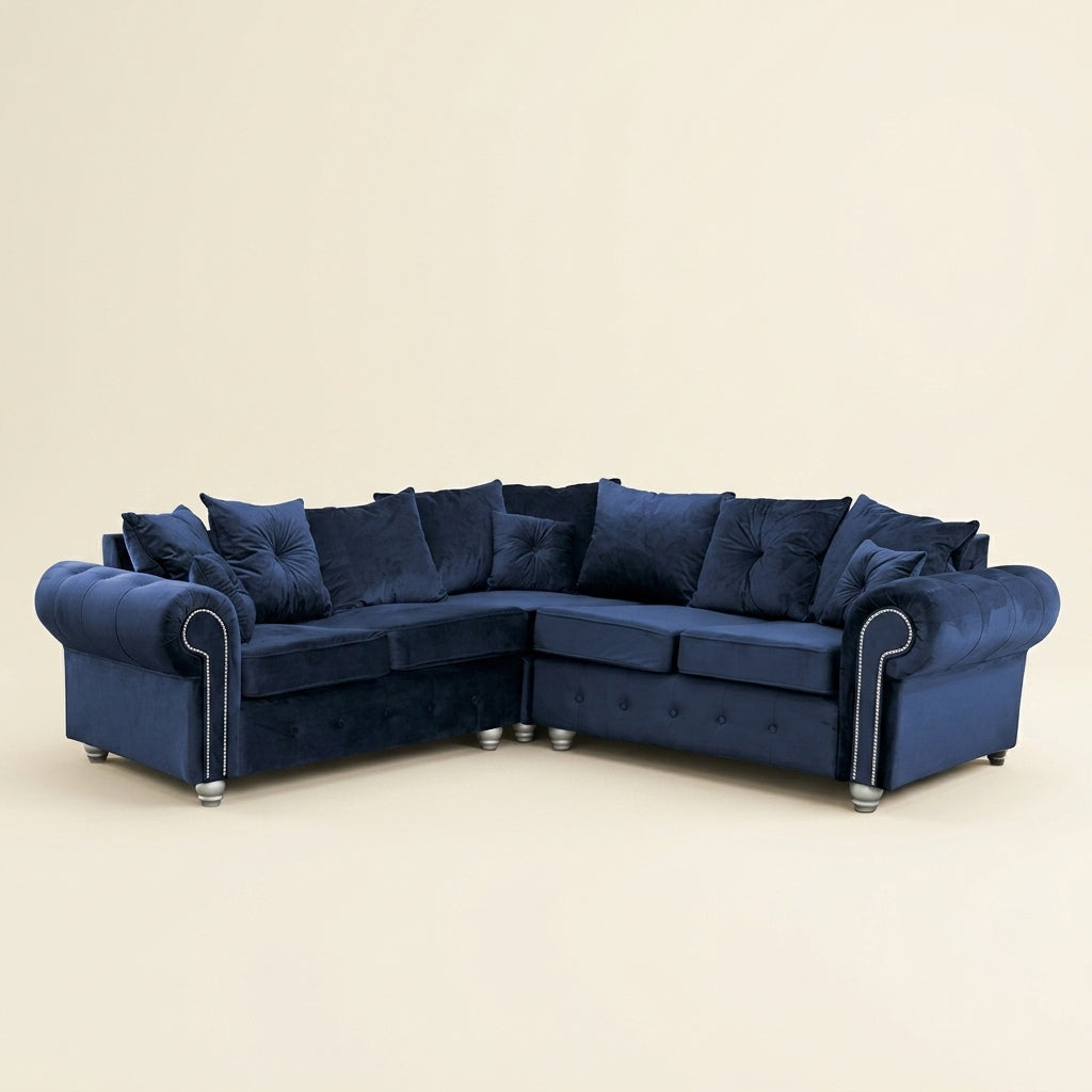 Ashwin Corner Sofa - 5 Seater Corner - Blue