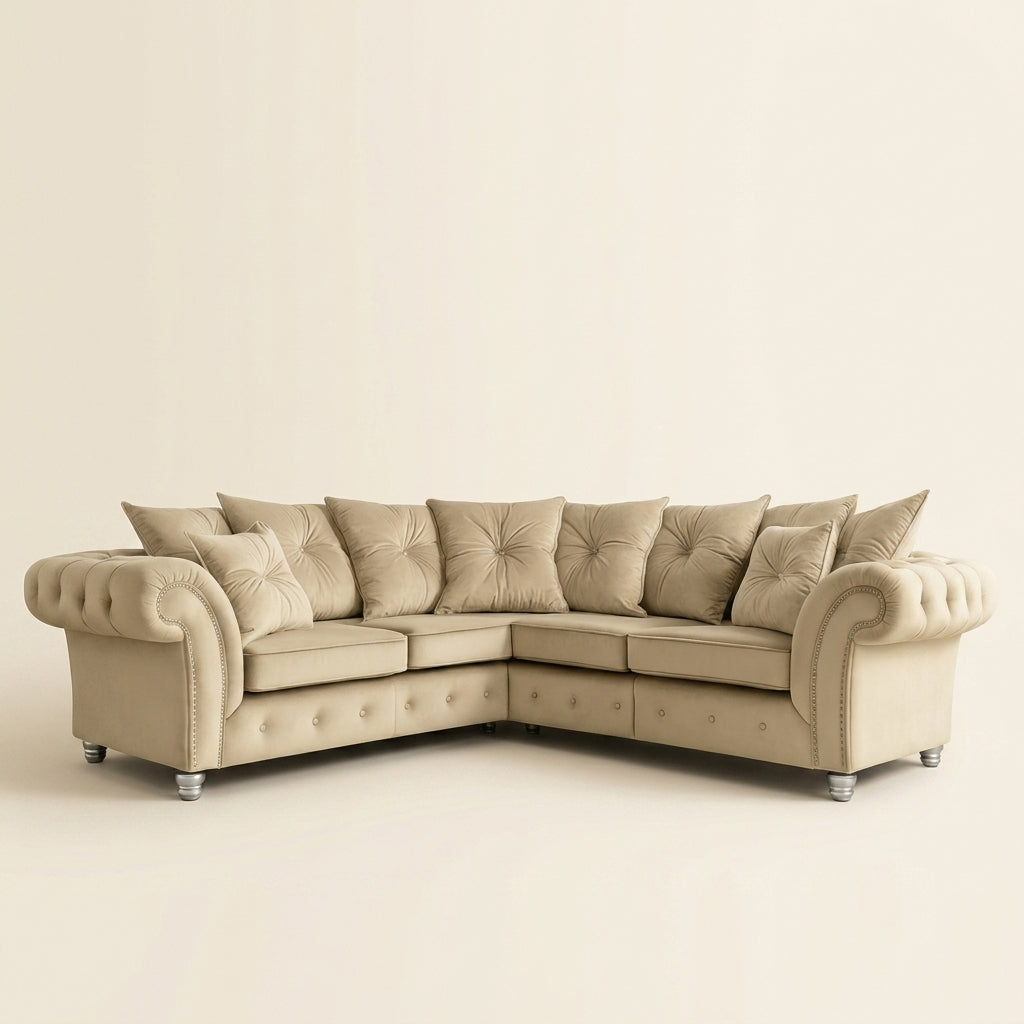 Ashwin Corner Sofa - 5 Seater Corner - Cream