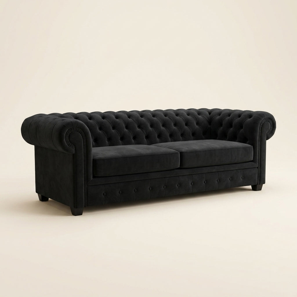 Chesterfield Sofa - 2 Seater and 3 Seater - Black