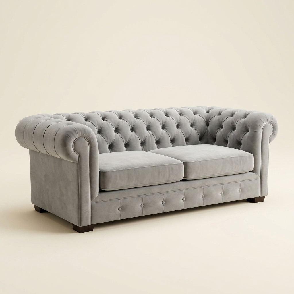 Chesterfield Sofa - 2 Seater and 3 Seater - Grey