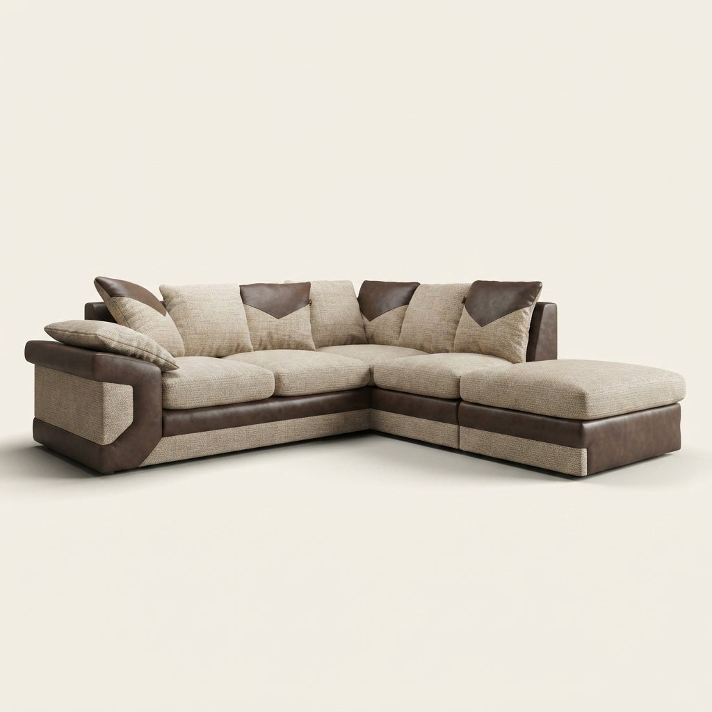 Dino Corner Sofa - 5 Seater Corner - Brown