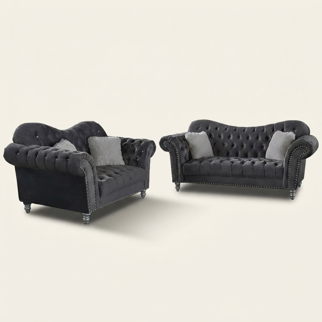 Elegance Sofa - 2 Seater and 3 Seater - Black