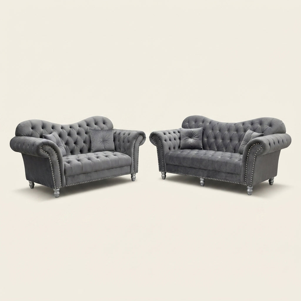 Elegance Sofa - 2 Seater and 3 Seater - Grey