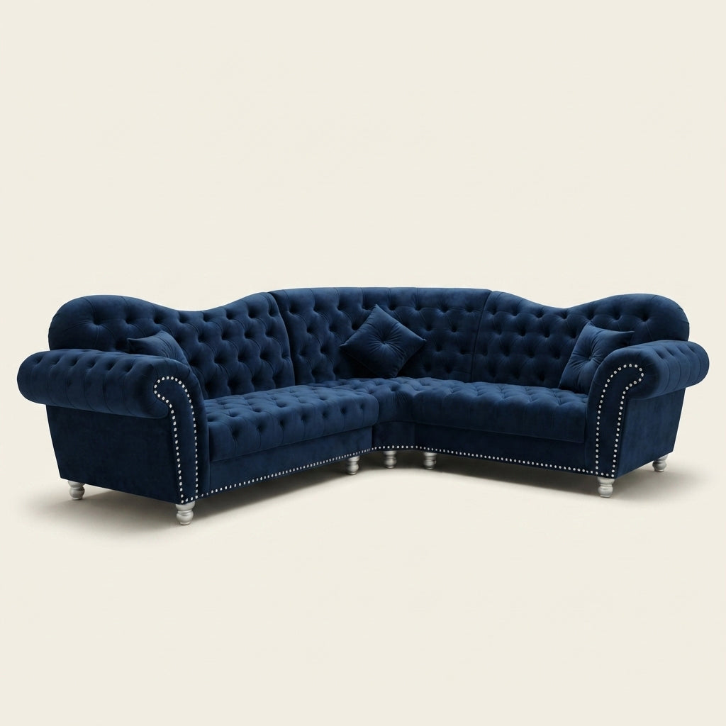 Elegance Sofa - 4 Seater Corner - Blue