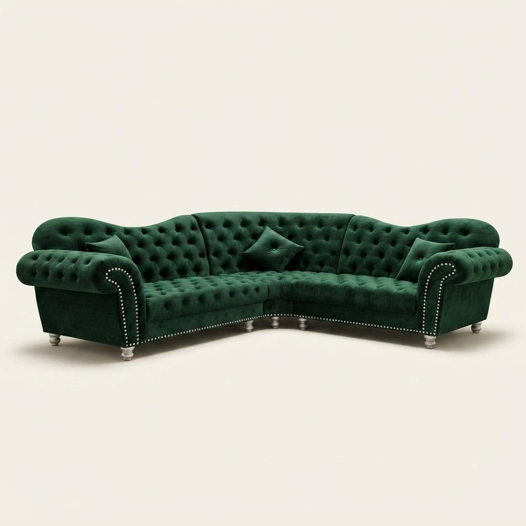 Elegance Sofa - 4 Seater Corner - Green