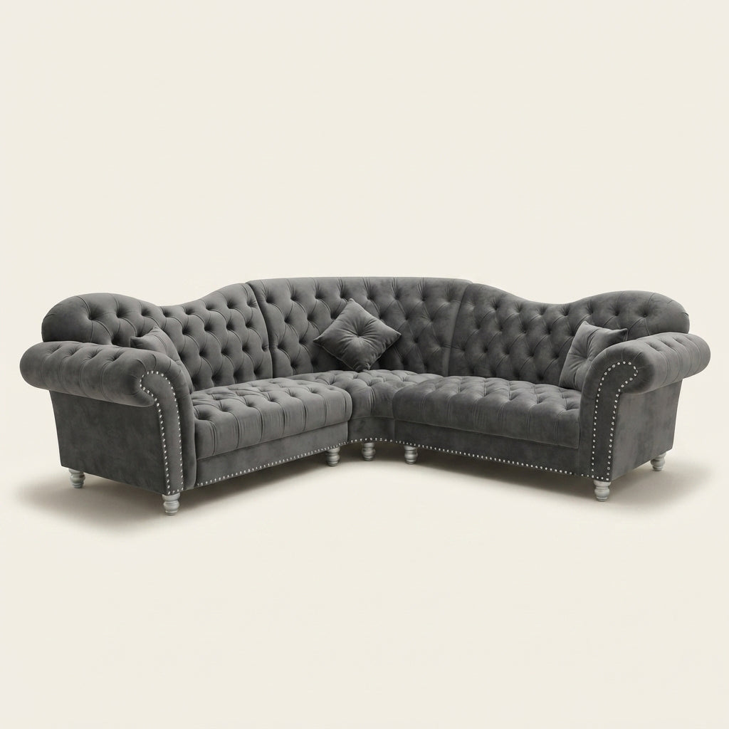 Elegance Sofa - 5 Seater Corner - Grey