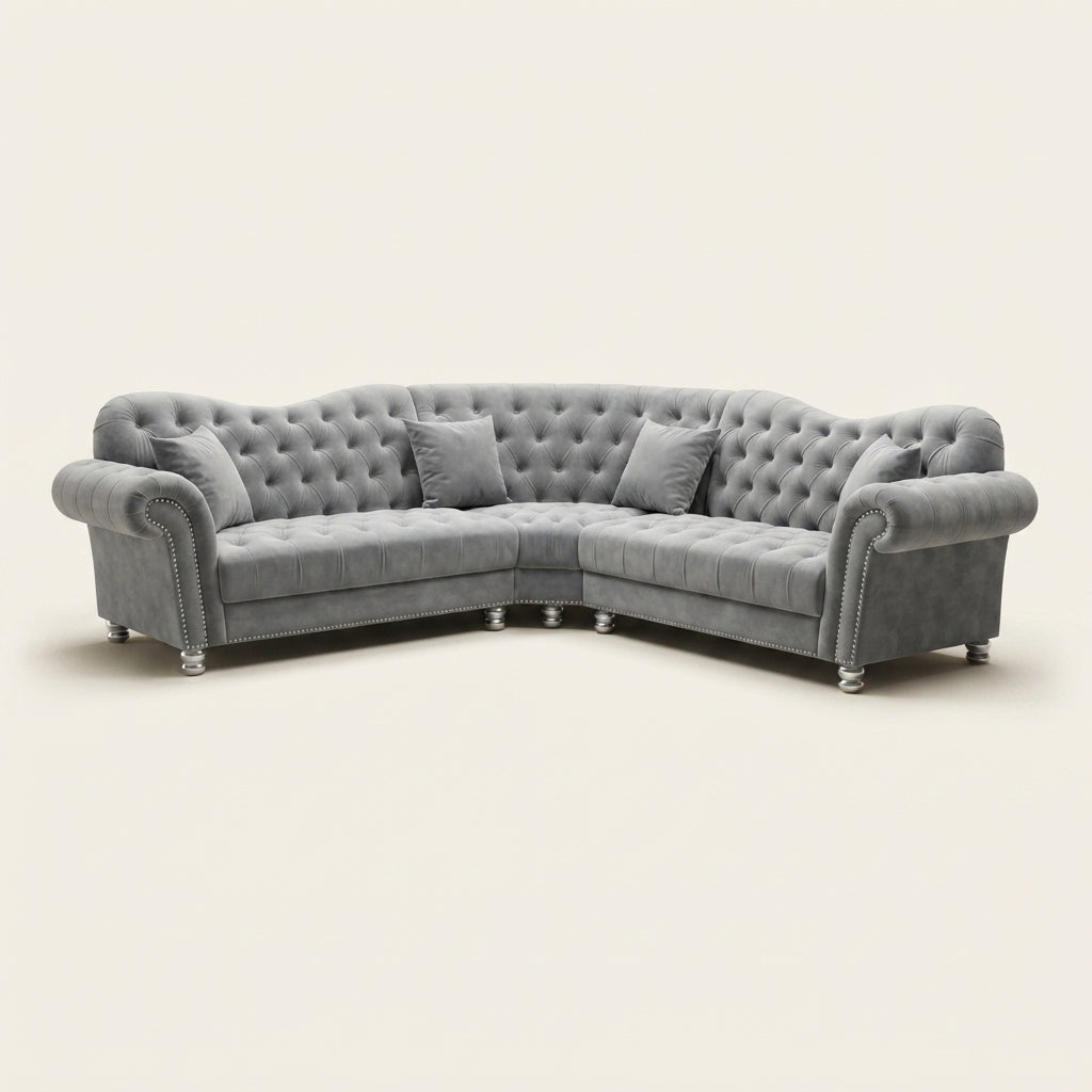 Elegance Sofa - 5 Seater Corner - Silver