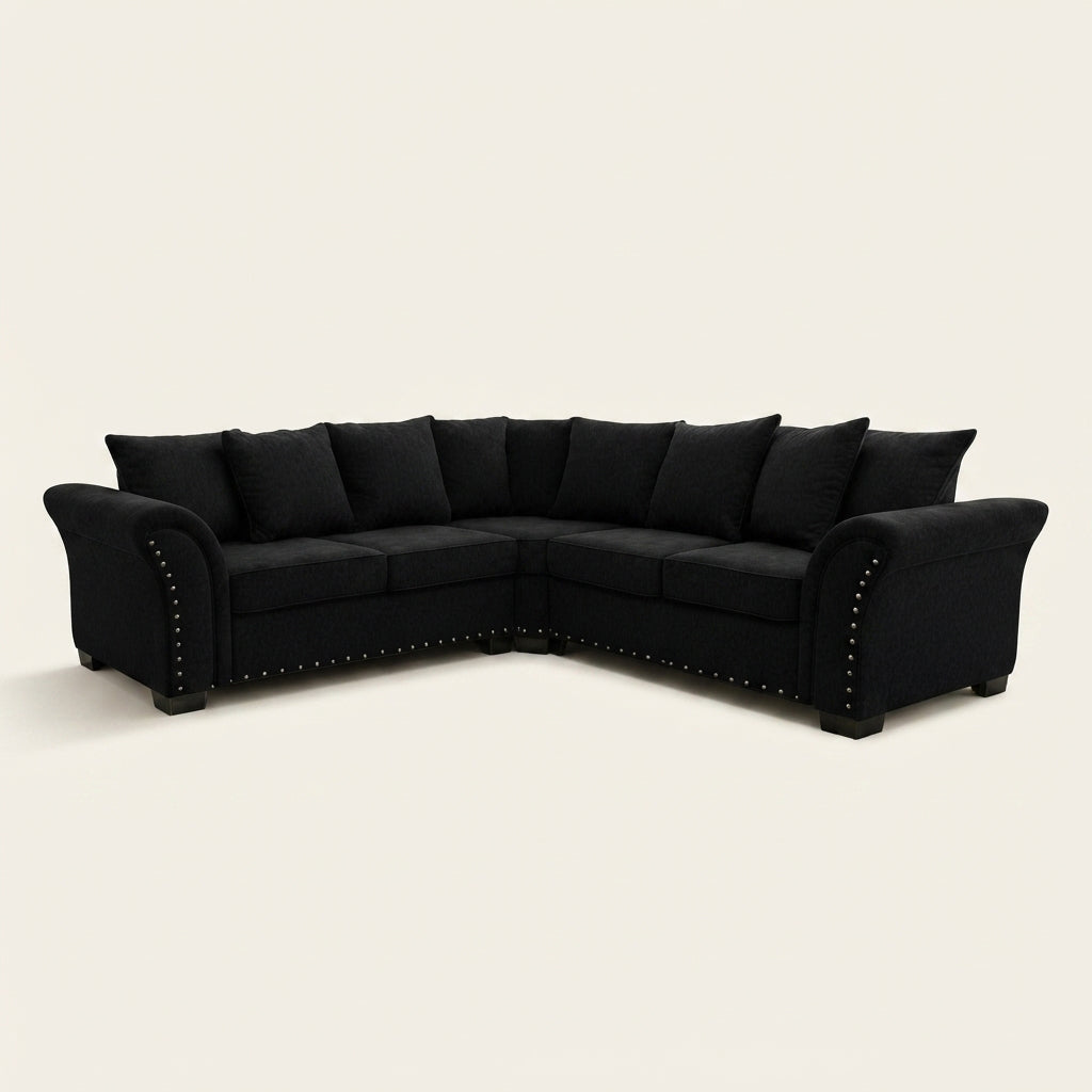 Harrison Corner Sofa - 5 Seater Corner - Black