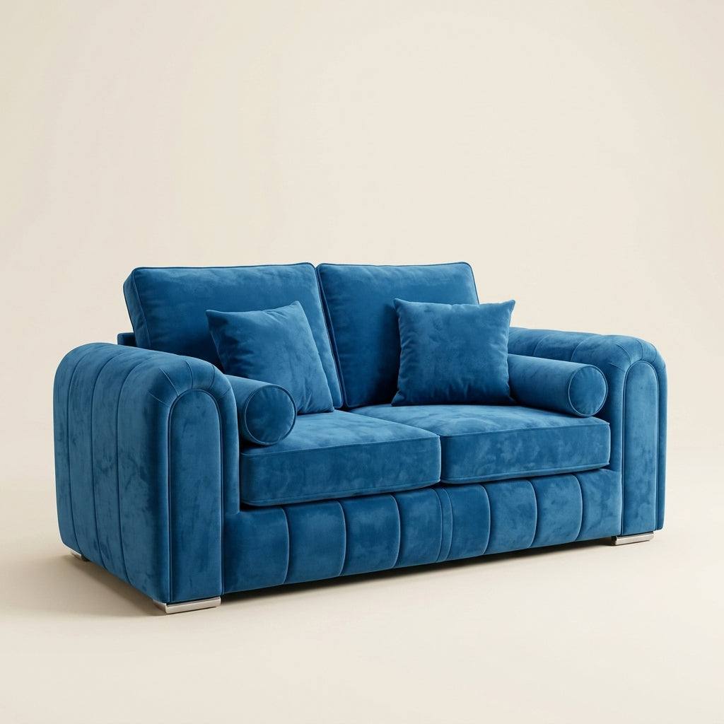 Lilly Corner Sofa - 2 Seater and 3 Seater - Blue