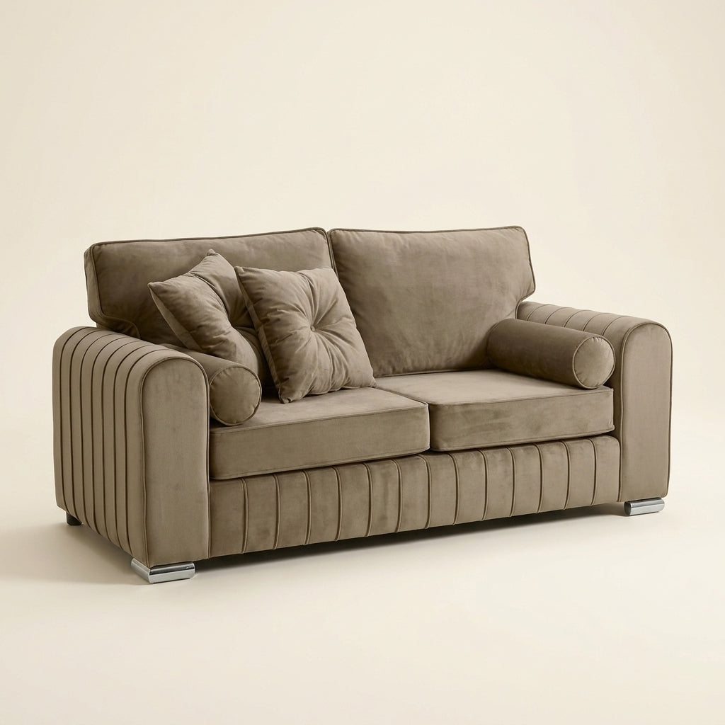 Lilly Corner Sofa - 2 Seater and 3 Seater - Brown
