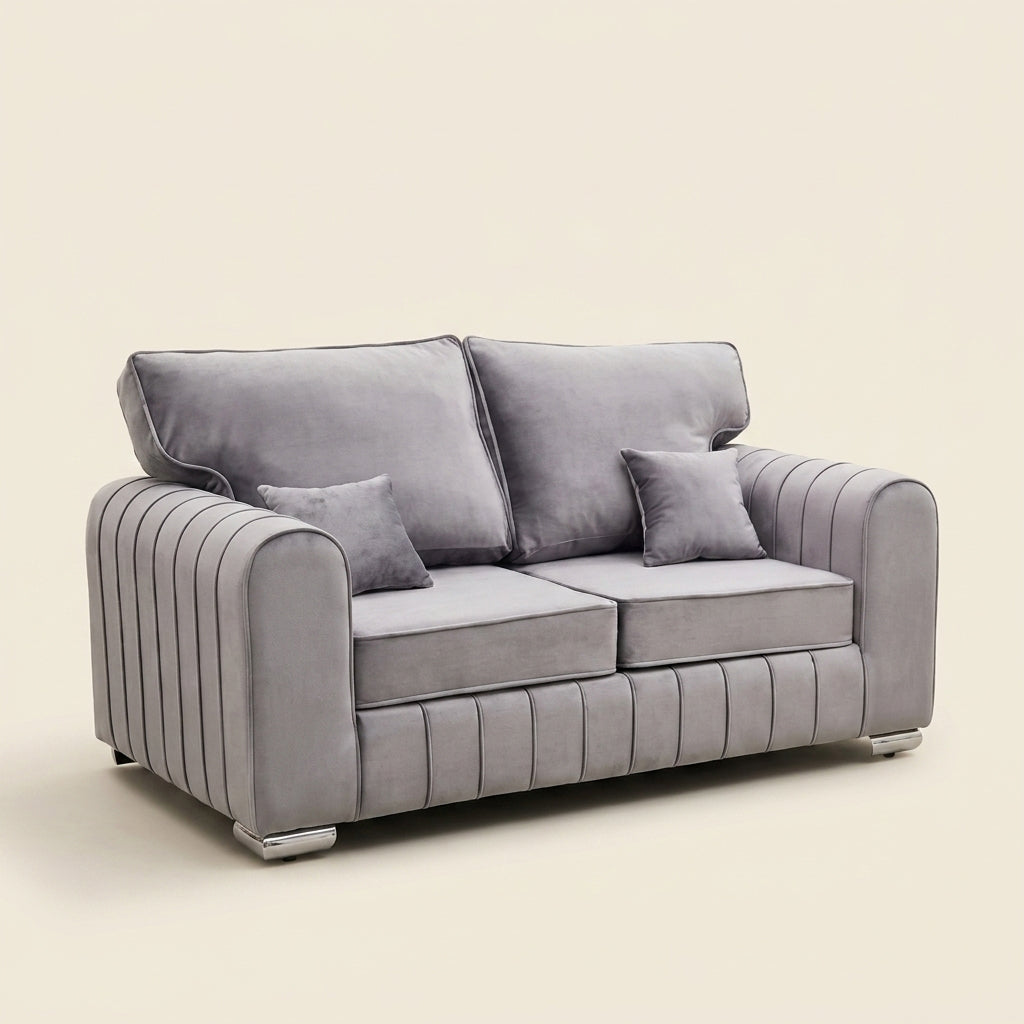 Lilly Corner Sofa - 2 Seater and 3 Seater - Grey