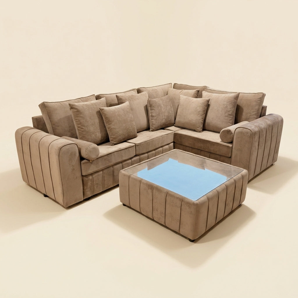 Lilly Corner Sofa - 4 Seater Corner - Brown