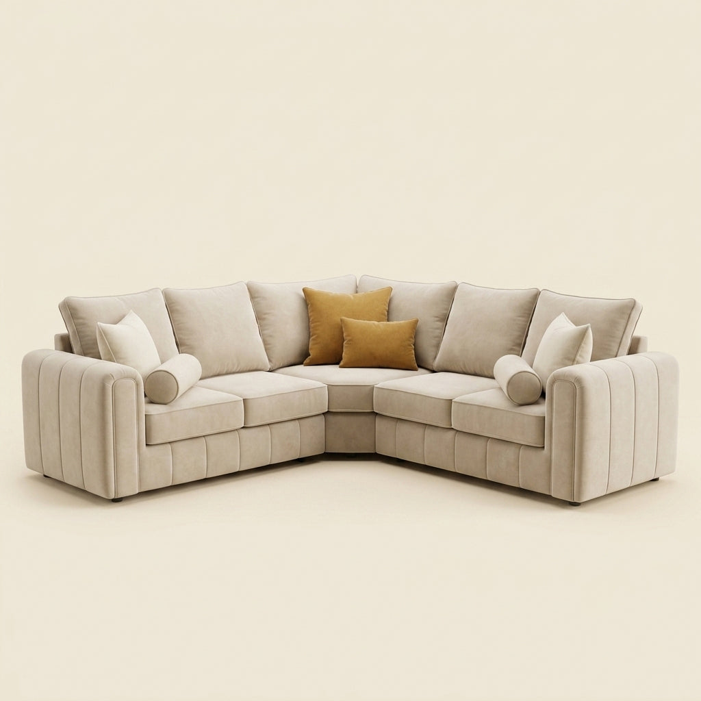 Lilly Corner Sofa - 5 Seater Corner - Cream
