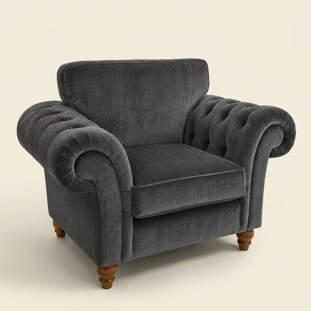 Nicole Corner Sofa - 1 Seater - Grey