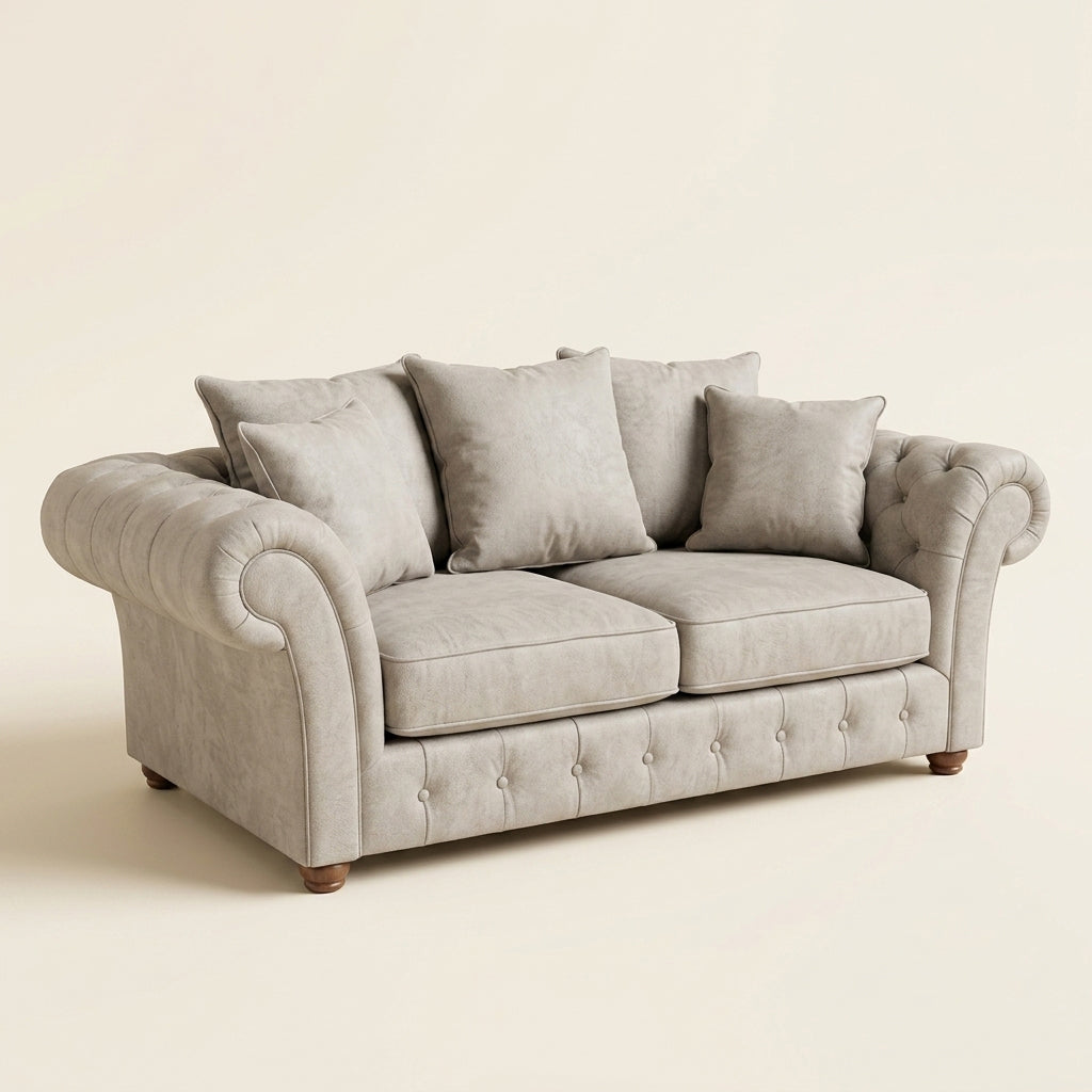 Nicole Corner Sofa - 2 Seater and 3 Seater - Cream