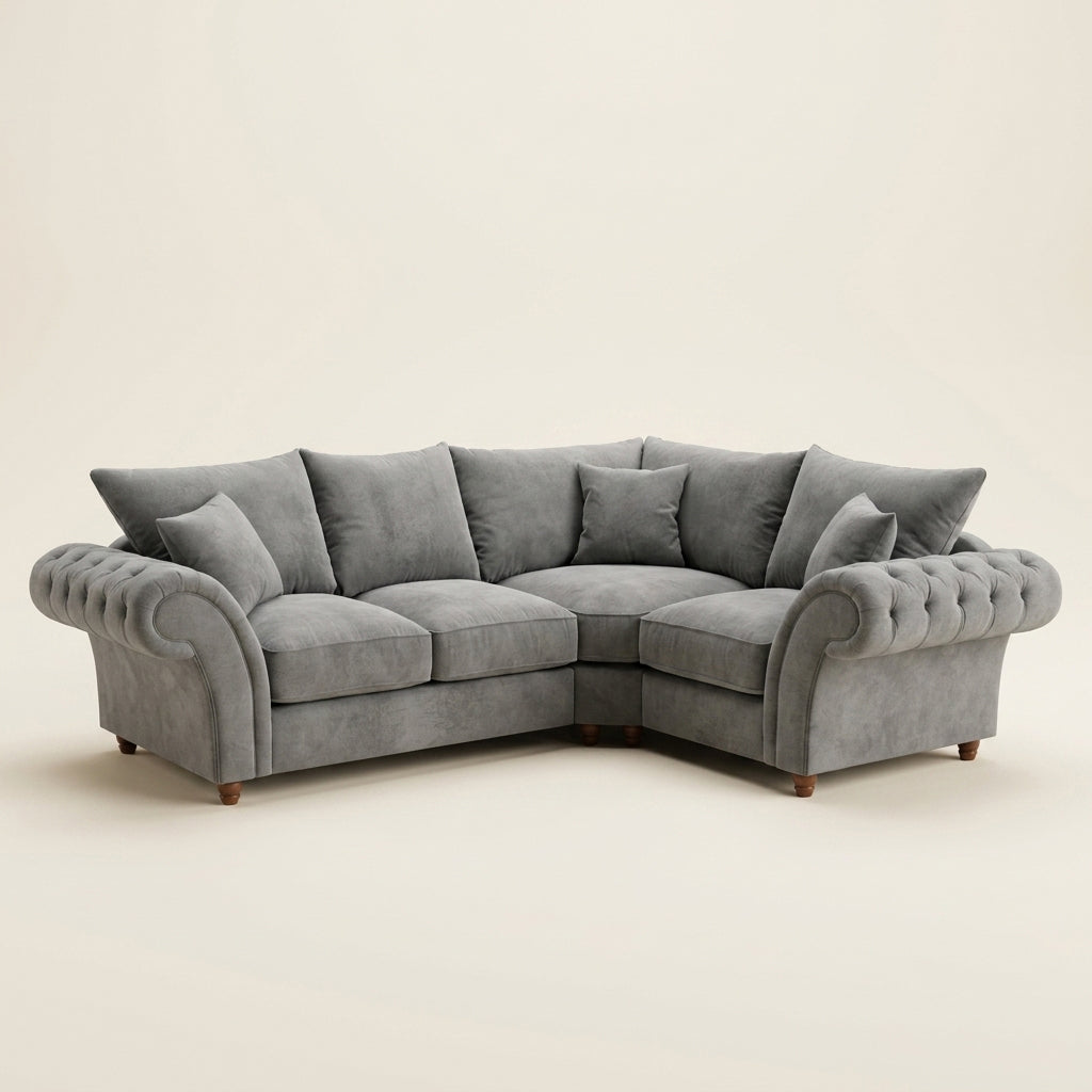 Nicole Corner Sofa - 4 Seater Corner - Grey