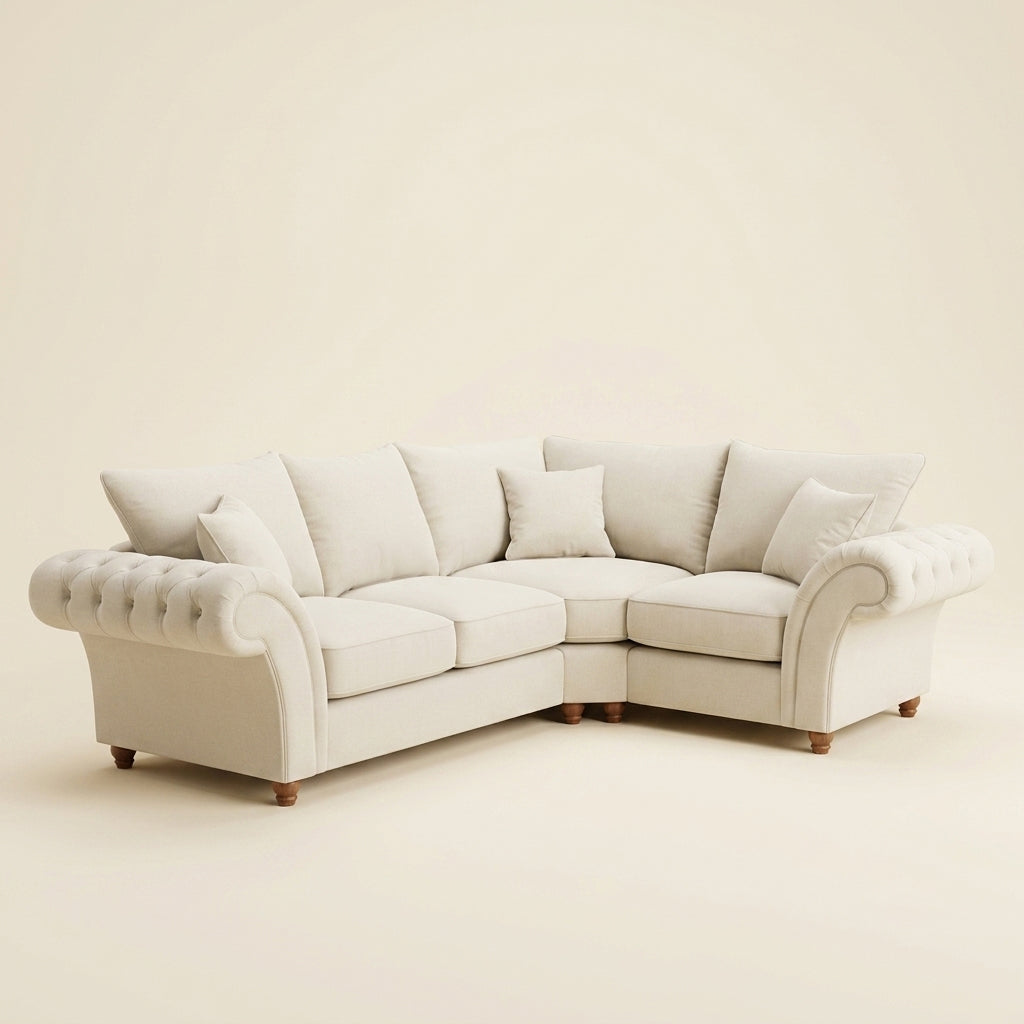 Nicole Corner Sofa - 4 Seater Corner - Off White