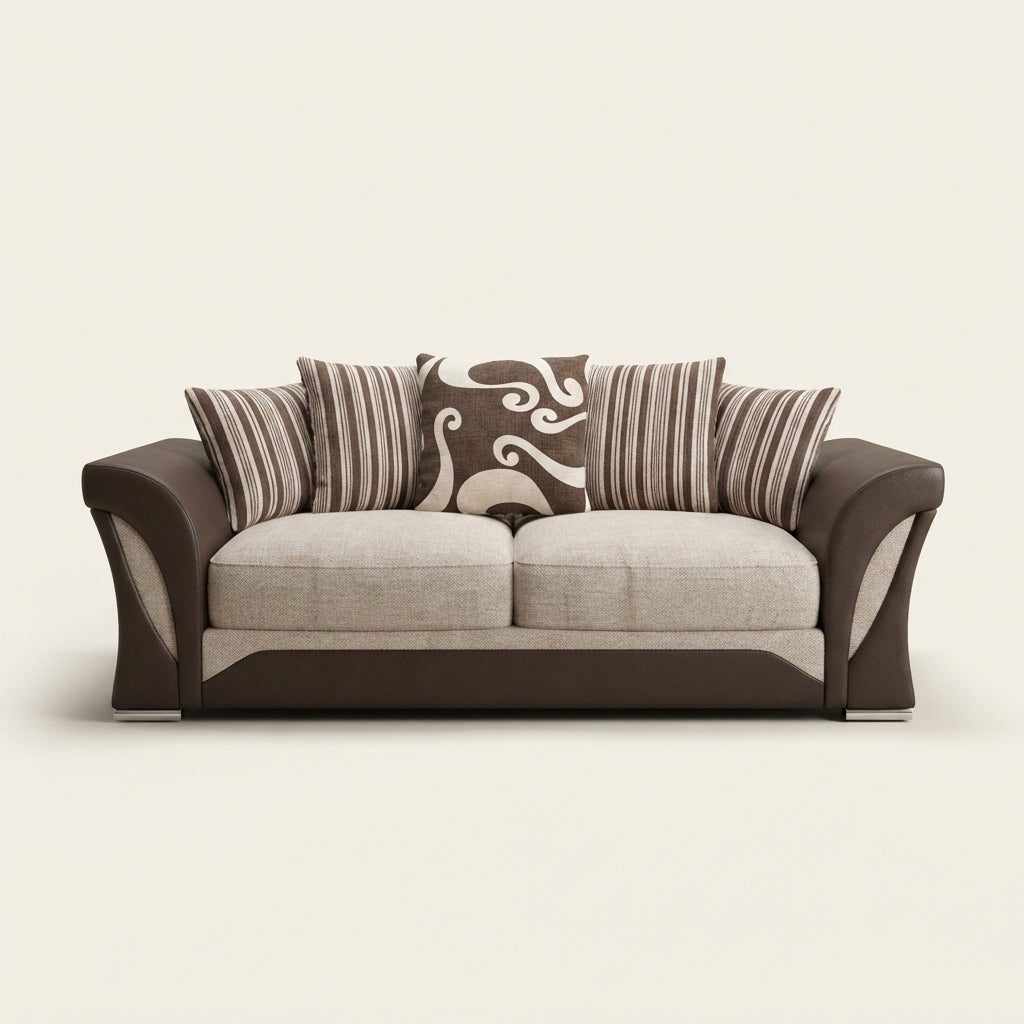 Shannon Corner Sofa - 2 Seater and 3 Seater - Brown