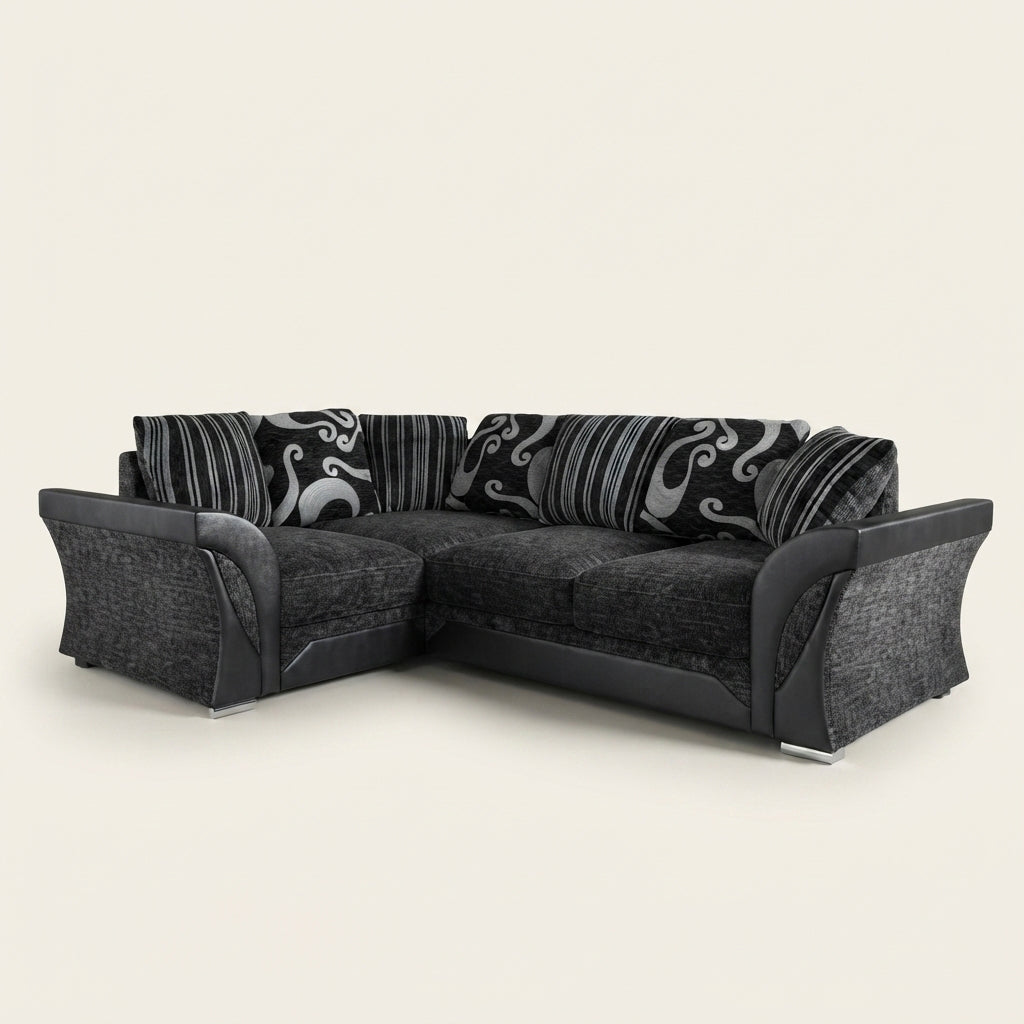 Shannon Corner Sofa - 4 Seater Corner - Black