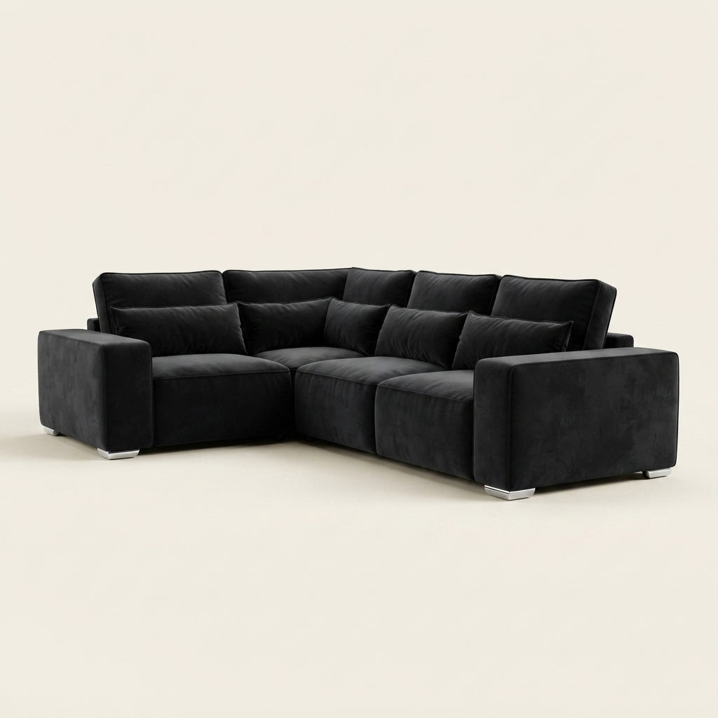 Sloane Corner Sofa - 4 Seater Corner - Black