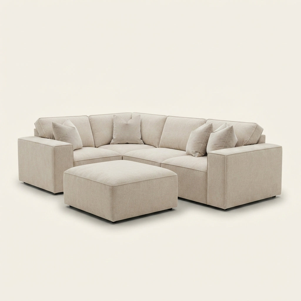 Sloane Corner Sofa - 4 Seater Corner - Cream