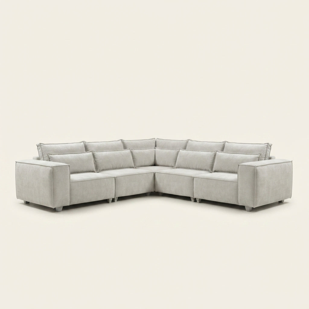 Sloane Corner Sofa - 5 Seater Corner - Cream