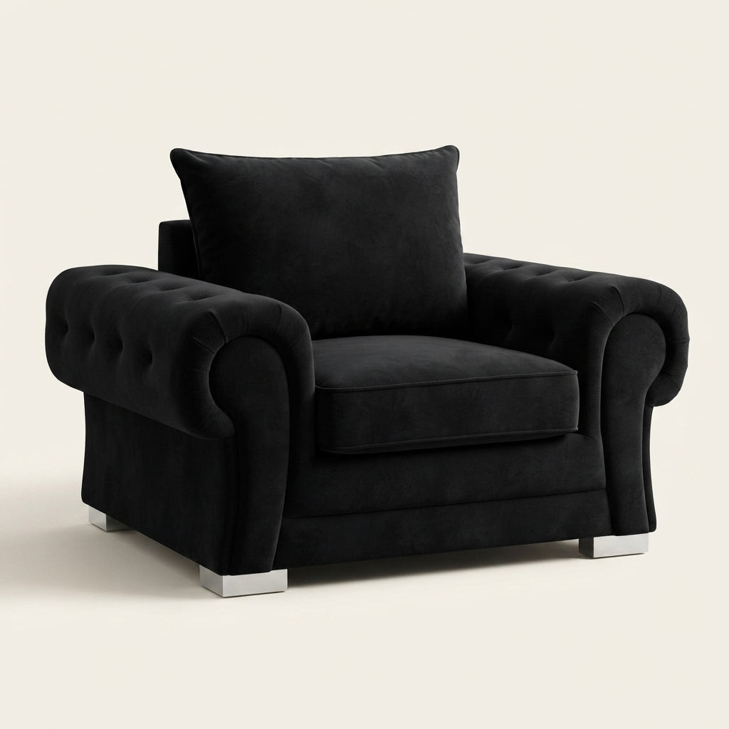 Verona Corner Sofa - 1 Seater - Black