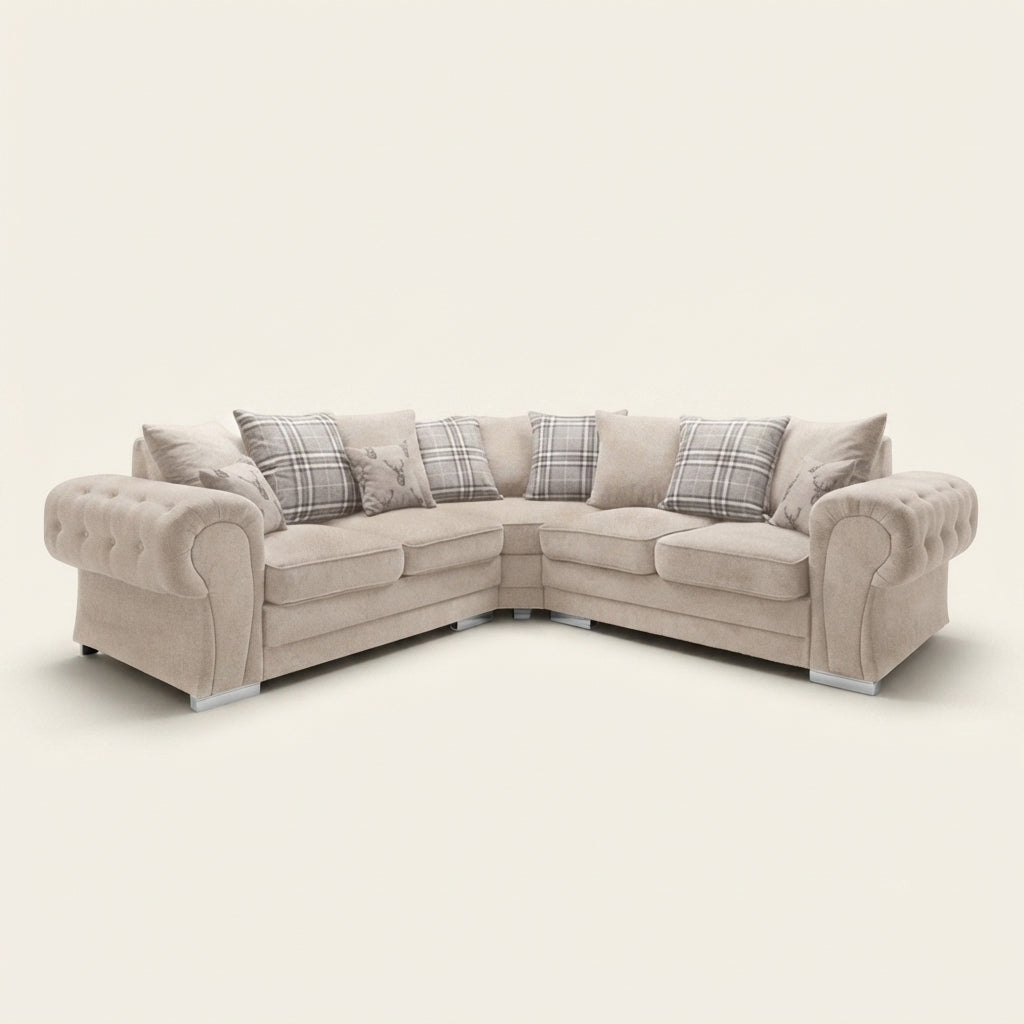 Verona Corner Sofa - 5 Seater Corner - Cream