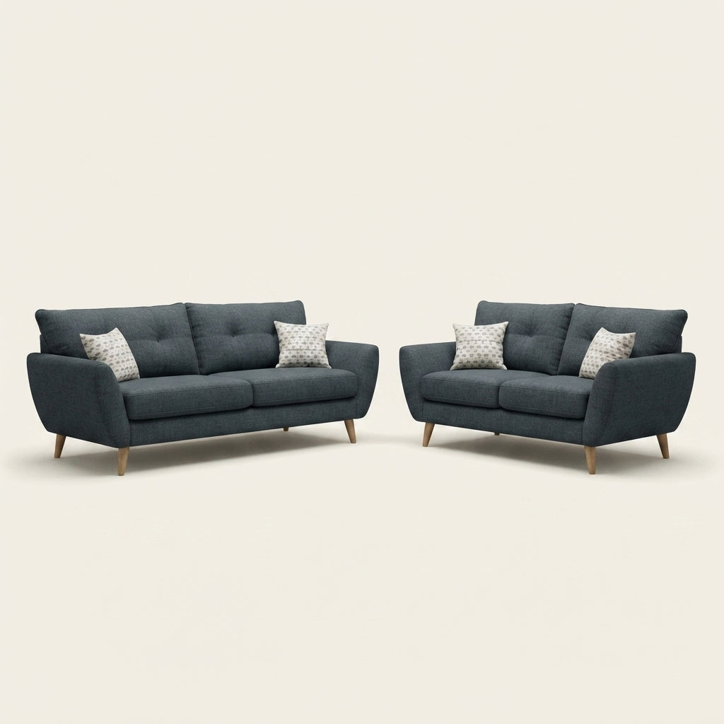 Zinc Corner Sofa - 2 Seater and 3 Seater - Grey